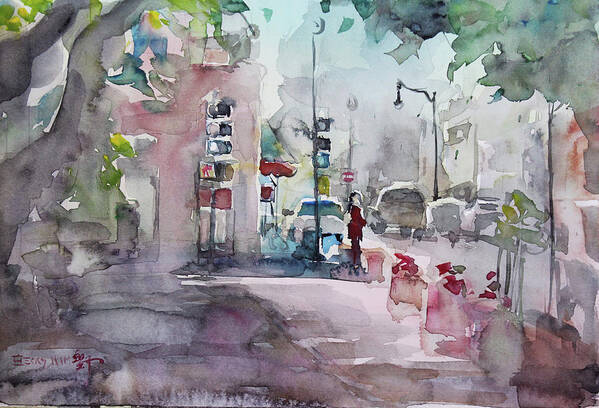 Watercolor Art Print featuring the painting Park Avenue 2 by Becky Kim