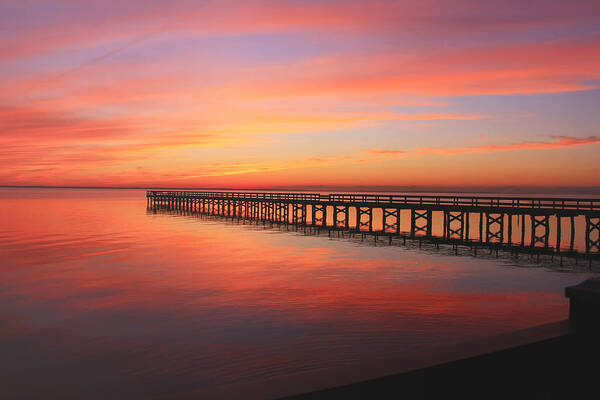 Pictures Of Hilton Pier Art Print featuring the photograph Pastels at the Hilton Fishing Pier by Ola Allen