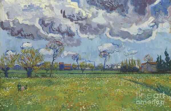 Vincent Van Gogh 1853 - 1890 Paysage Sous Un Ciel Mouvement. Frica Art Print featuring the painting Paysage Sous Un Ciel Mouvemente by MotionAge Designs