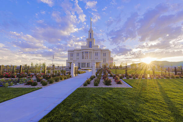 Payson Art Print featuring the photograph Payson Temple I by Chad Dutson