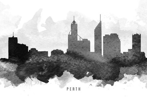 Perth Art Print featuring the painting Perth Cityscape 11 by Aged Pixel