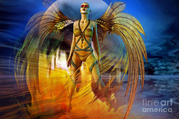 Phoenix Art Print featuring the digital art Phoenix by Shadowlea Is