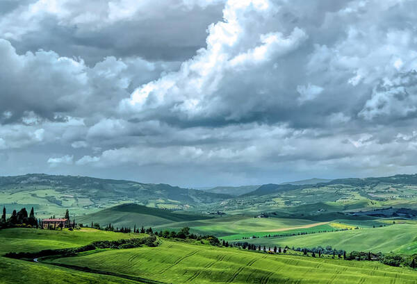 Pienza Art Print featuring the photograph Pienza Sky by Georgette Grossman