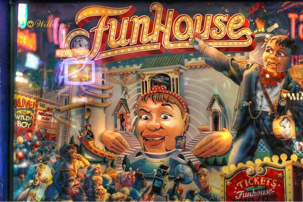 Pinball Art Print featuring the photograph Pinball Williams Fun House vintage by Jane Linders