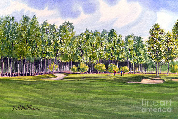 Golf Art Print featuring the painting Pinehurst Golf Course 17TH Hole by Bill Holkham