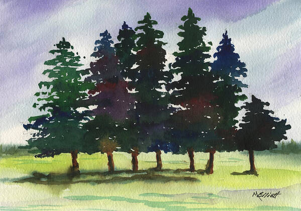 Pine Art Print featuring the painting Piney Woods by Marsha Elliott