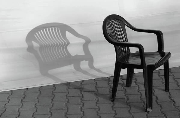 Large Shadow Art Print featuring the photograph Plastic Chair Shadow 1 by Prakash Ghai