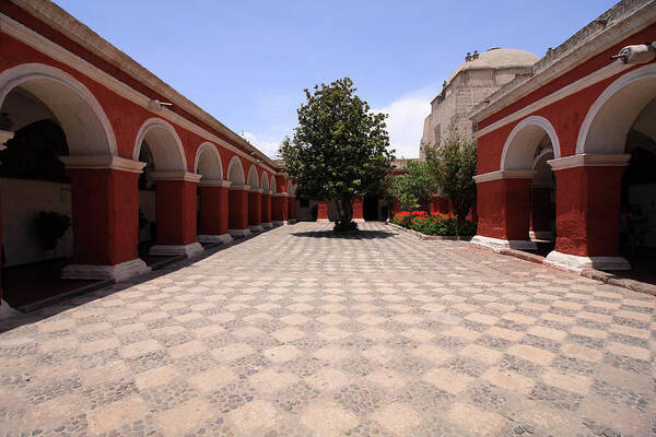 Santa Catalina Monastery Art Print featuring the photograph Plaza At Santa Catalina Monastery by Aidan Moran