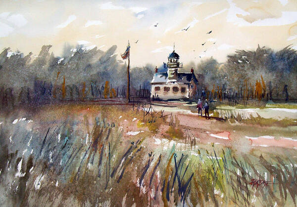 Watercolor Art Print featuring the painting Point Pinos Lighthouse by Ryan Radke