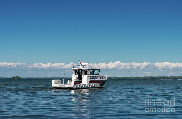 Police Art Print featuring the photograph Police Patrol Boat by Les Palenik