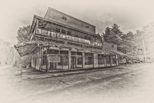 Old Buildings Art Print featuring the photograph Poole's Crossroad in Sepia by Harry B Brown
