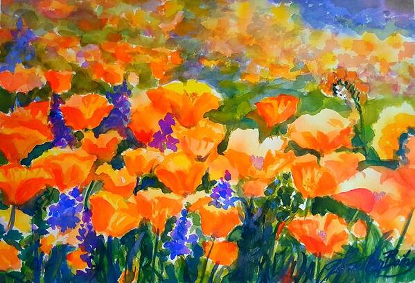 Poppies Art Print featuring the painting Poppies Like Hansen by Tf Bailey