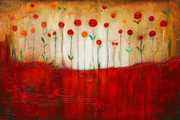 Floral Art Print featuring the painting Poppy Garden by Lauren Marems