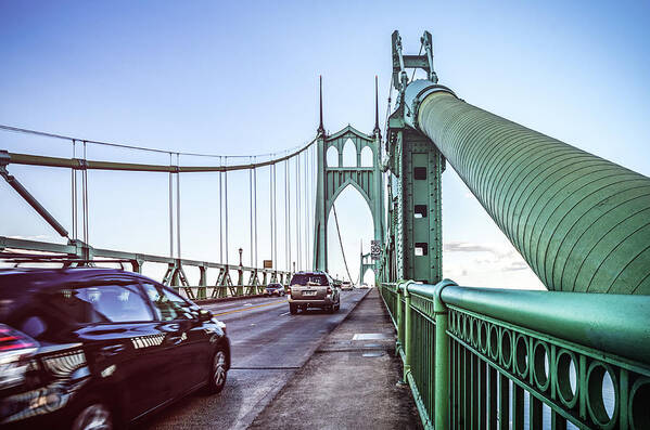 Bridge Art Print featuring the photograph Portland Saint Johns Bridge by Anthony Doudt