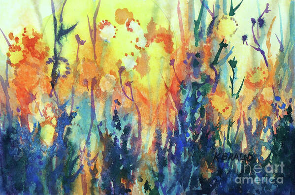 Paintings Art Print featuring the painting Prairie Sunlit by Kathy Braud