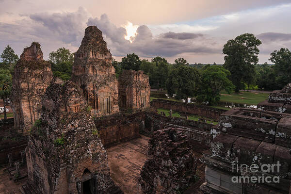 Cambodia Art Print featuring the photograph Preah Khan Temple Ruins by Mike Reid