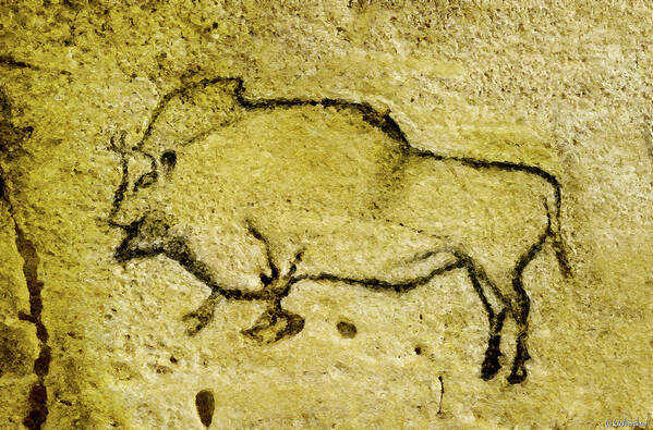 Bison Art Print featuring the digital art Prehistoric Bison 1- La Covaciella by Weston Westmoreland