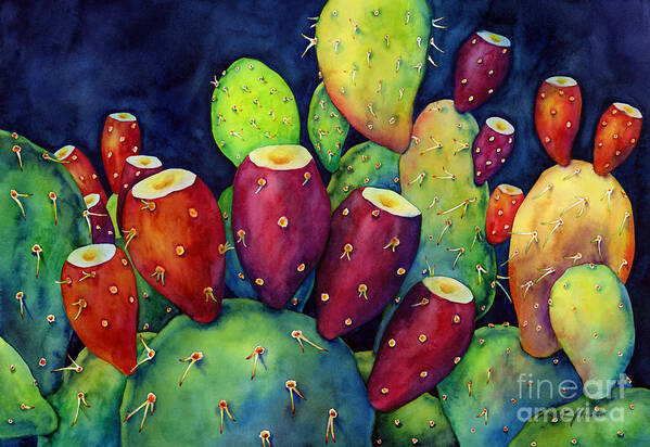 Cactus Art Print featuring the painting Prickly Pear by Hailey E Herrera