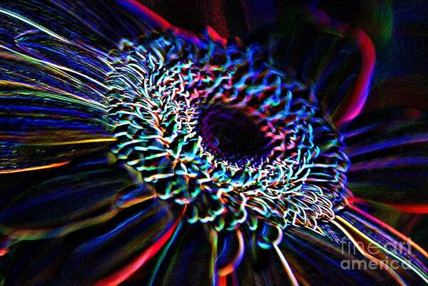 Psychedelic Art Print featuring the photograph Psychedelic Neon by Charles Dobbs