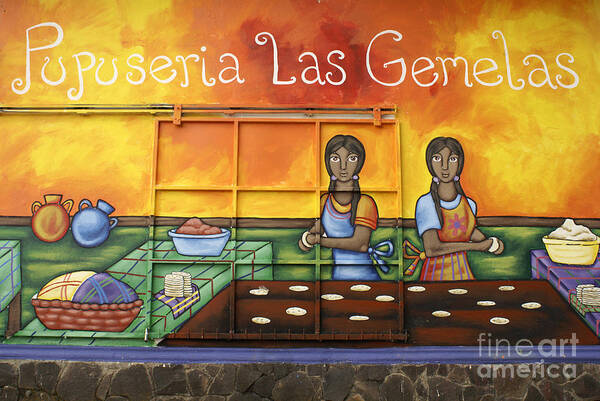 El Salvador Art Print featuring the photograph PUPUSA TWINS El Salvador by John Mitchell