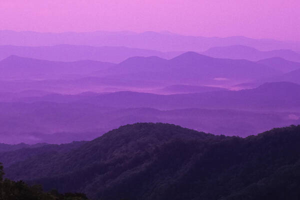 Asheville Art Print featuring the photograph Purple Mountains by Joye Ardyn Durham