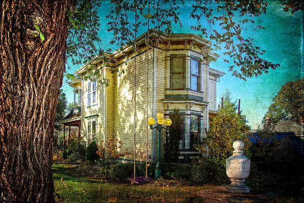 Hdr Art Print featuring the photograph House With The Purple Swing by Thom Zehrfeld