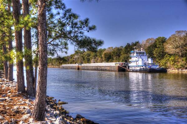 Tug Boat's Art Print featuring the photograph Push Baby Push by Paul Lindner