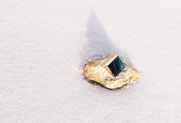 Background Art Print featuring the photograph Pyrite by Les Palenik