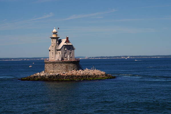 Blue Sky Art Print featuring the photograph Race Rock Lighthouse by Beth Collins