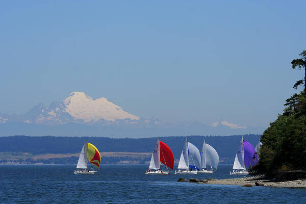 Sailing Art Print featuring the photograph Race Week 2006 BO1093 by Mary Gaines