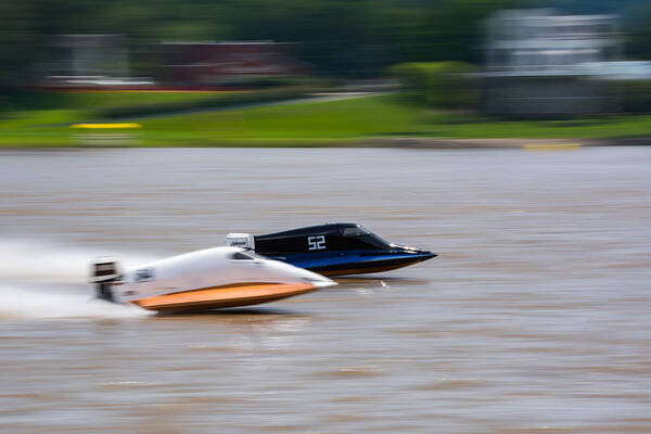 Racing Art Print featuring the photograph Racing On The Ohio by Holden The Moment
