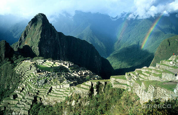 Machu Picchu Art Print featuring the photograph Rainbow over Machu Picchu by James Brunker