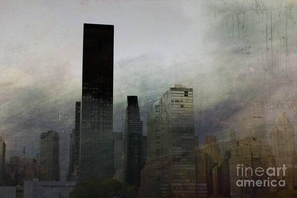 Fog Art Print featuring the photograph Rainy Day in Manhattan by Marcia Lee Jones