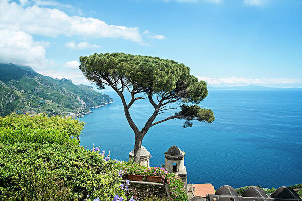 Ravello Art Print featuring the photograph Ravello - where the sky meets the sea by Catherine Reading