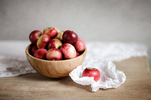Apple Art Print featuring the photograph Red Apples Still Life by Nailia Schwarz