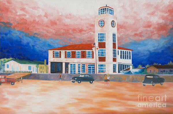 Historic Buildings Art Print featuring the painting Red Cross Lifeguard Station by Blaine Filthaut