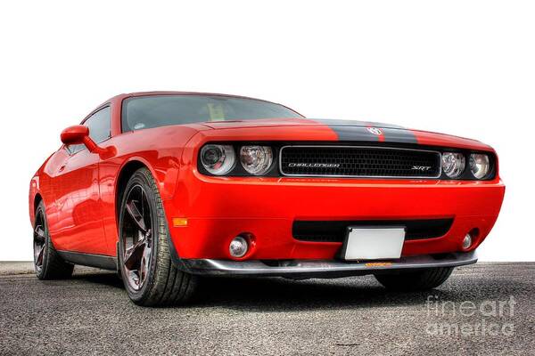 Santa Pod Art Print featuring the photograph Red Dodge Challenger by Vicki Spindler
