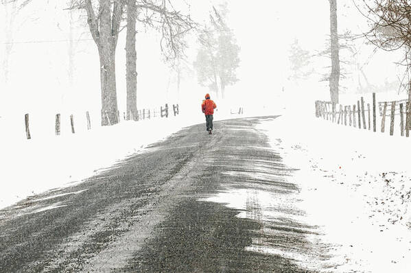 Runner Art Print featuring the photograph Red - by Julie Weber