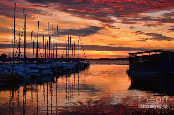 Sunrise Art Print featuring the photograph Red Sunrise by Diana Mary Sharpton