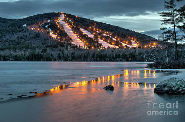 Shawnee Peak Skiing Art Print featuring the photograph Reflecting on Moose Pond by Paul Noble