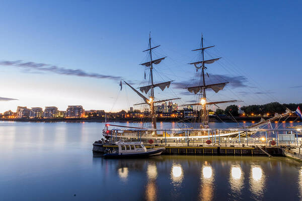 Ship Art Print featuring the photograph Reflections of tall ships by Andrew Lalchan
