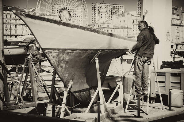 Boat Art Print featuring the photograph Repairing a Hull by Hugh Smith