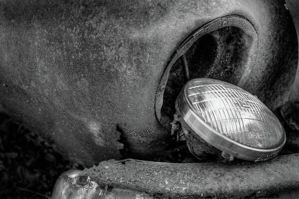 Automobile Art Print featuring the photograph Resting Headlight of Rusty Car by Dennis Dame