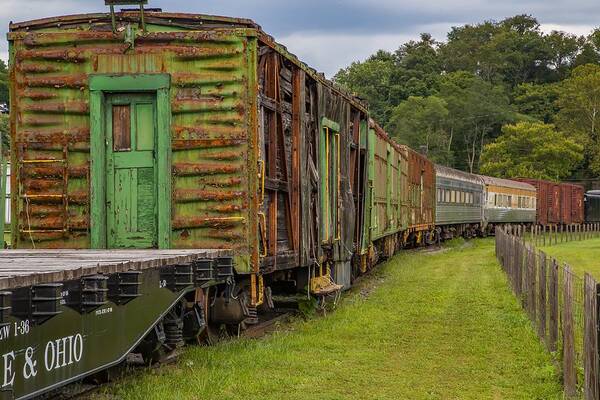 Railroad Art Print featuring the photograph Retired Railcars by Kevin Craft