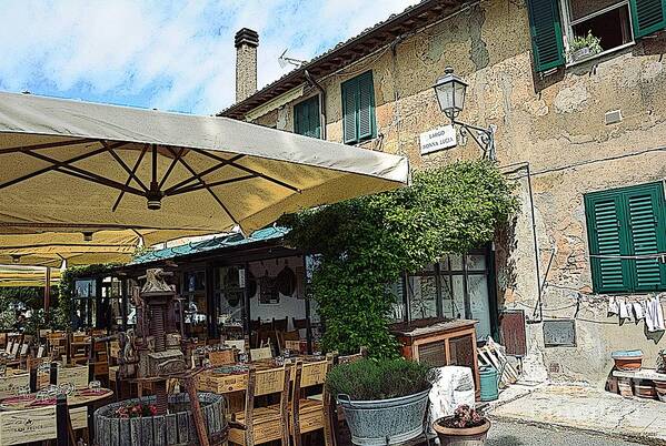 Tuscany Art Print featuring the photograph Ristorante in Toscana by Ramona Matei