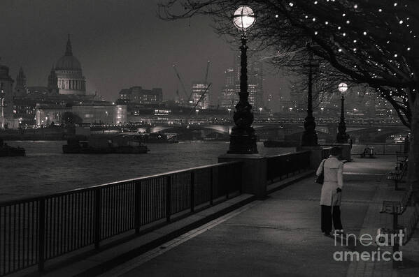 River Art Print featuring the photograph River Thames Embankment, London by Perry Rodriguez