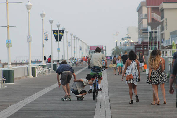 Boardwalk Art Print featuring the photograph Rolling Down The Boards by Robert Banach