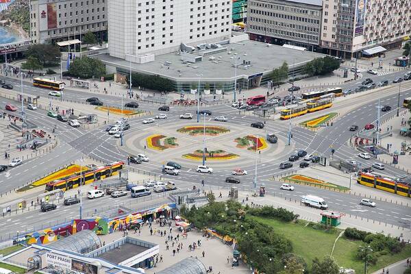 Warsaw Art Print featuring the photograph Roundabout in Warsaw by Chevy Fleet