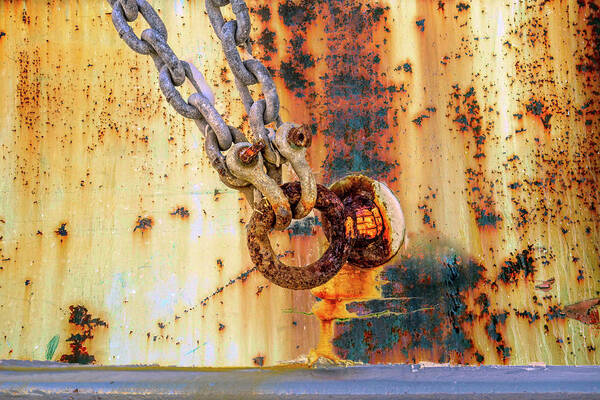 Oregon Art Print featuring the photograph Rust and chain by Bill Posner