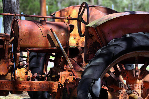 Tractor Art Print featuring the photograph Rusty Tractor by Catherine Sherman